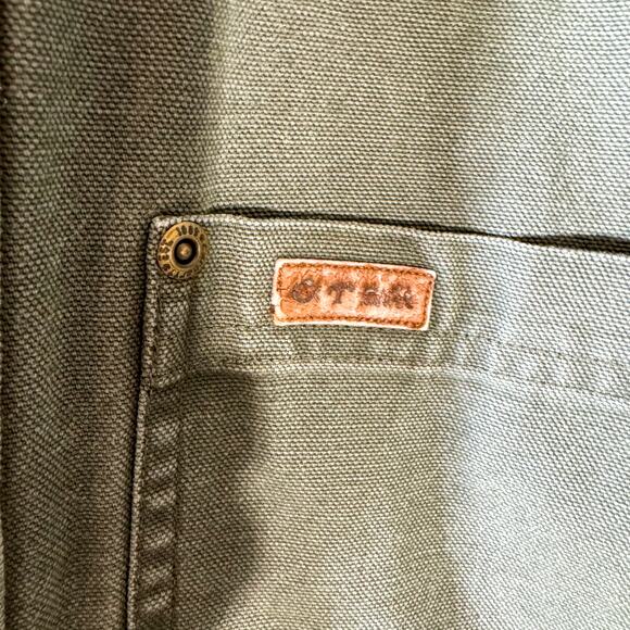 Vintage Carhartt Canvas Flannel Lined Work Shirt Jacket Sage Green Plaid S - Picture 4 of 5